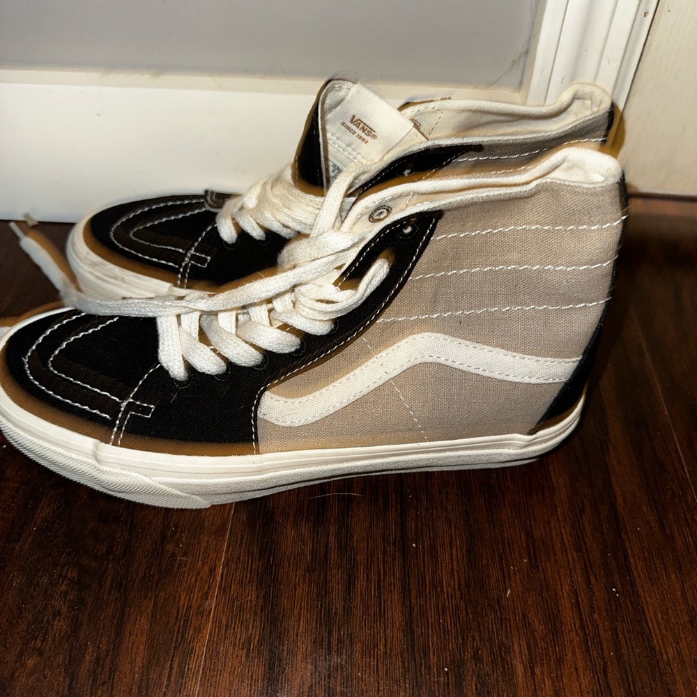Vans High-Top Sneakers in Black and Cream
